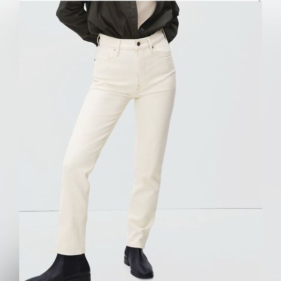 Everlane Denim - Everlane The Original Cheeky High Rise Ecru Crop Jeans